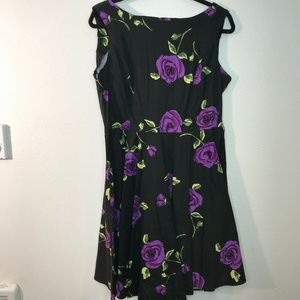 Fe Die Women's Floral Fit and Flare Dress X-Large